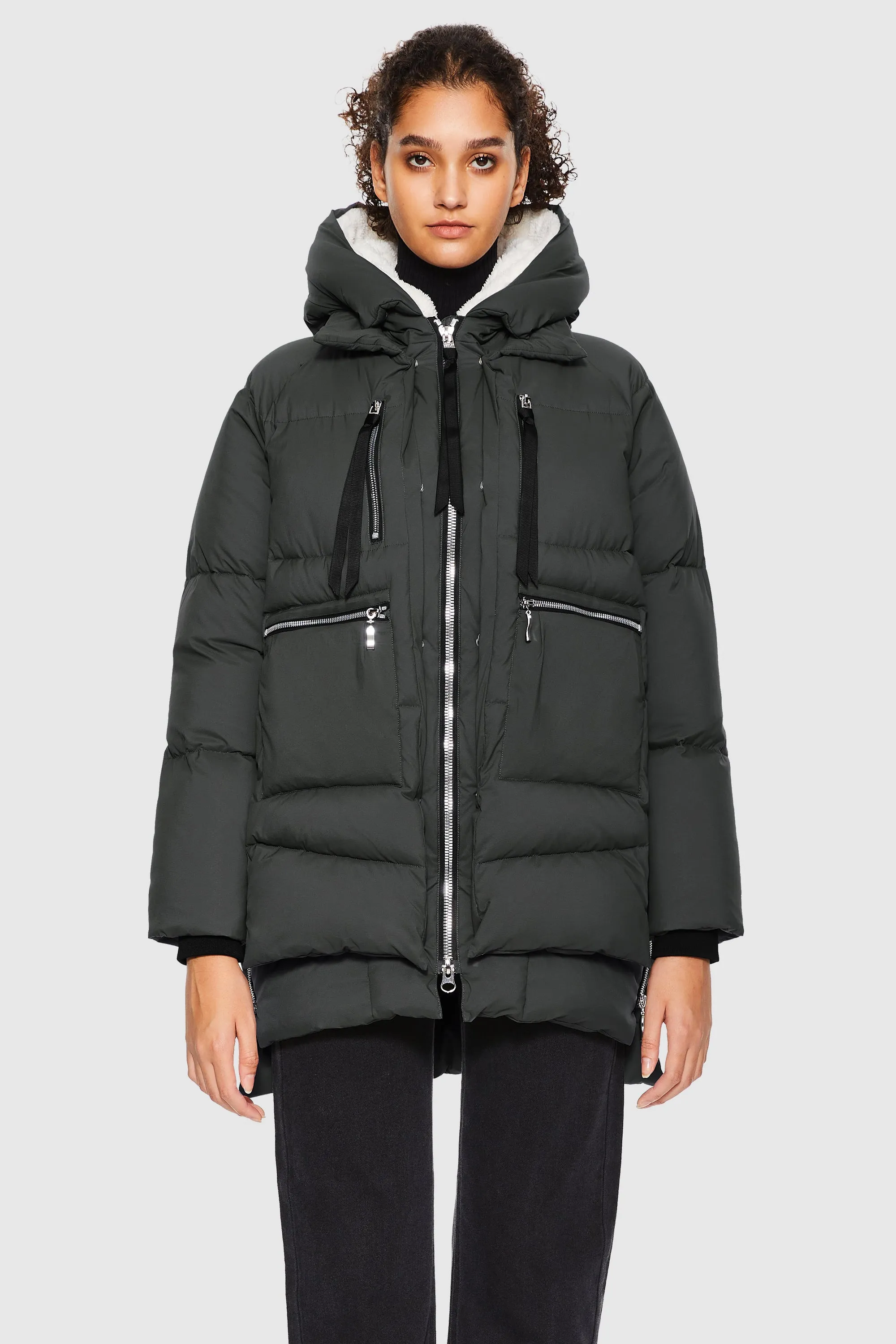 092 Thickened Hooded Puffer Jacket