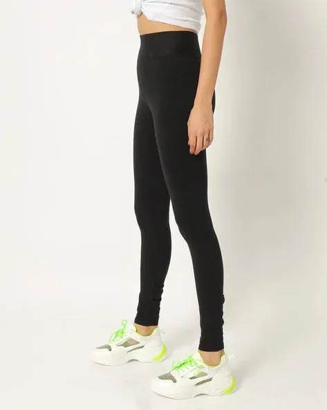 Adorna Active Leggings - Black Shapparel Cotton Leggings - Breathable & Versatile