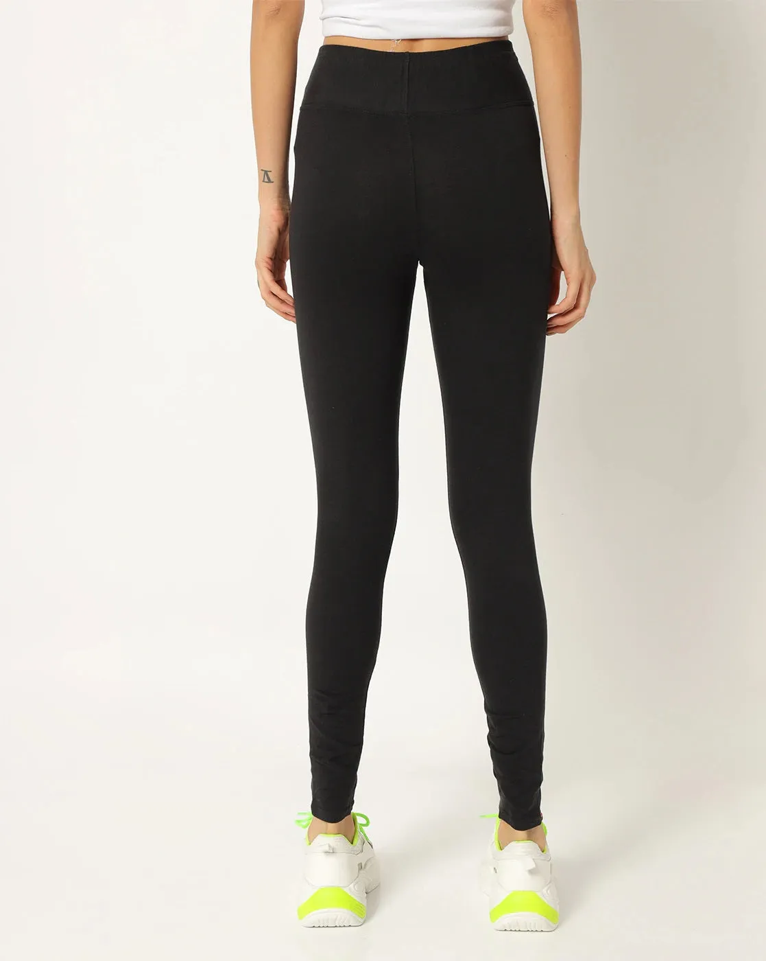 Adorna Active Leggings - Black Shapparel Cotton Leggings - Breathable & Versatile