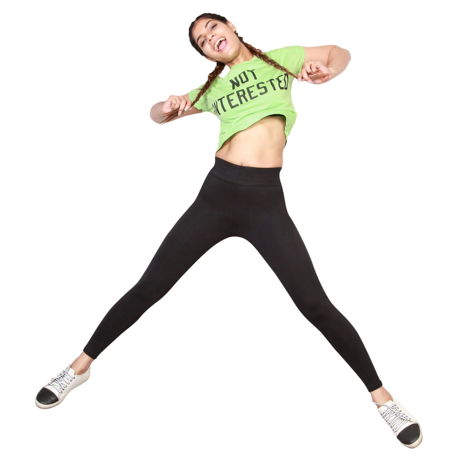 Adorna Active Leggings - Black Shapparel Cotton Leggings - Breathable & Versatile