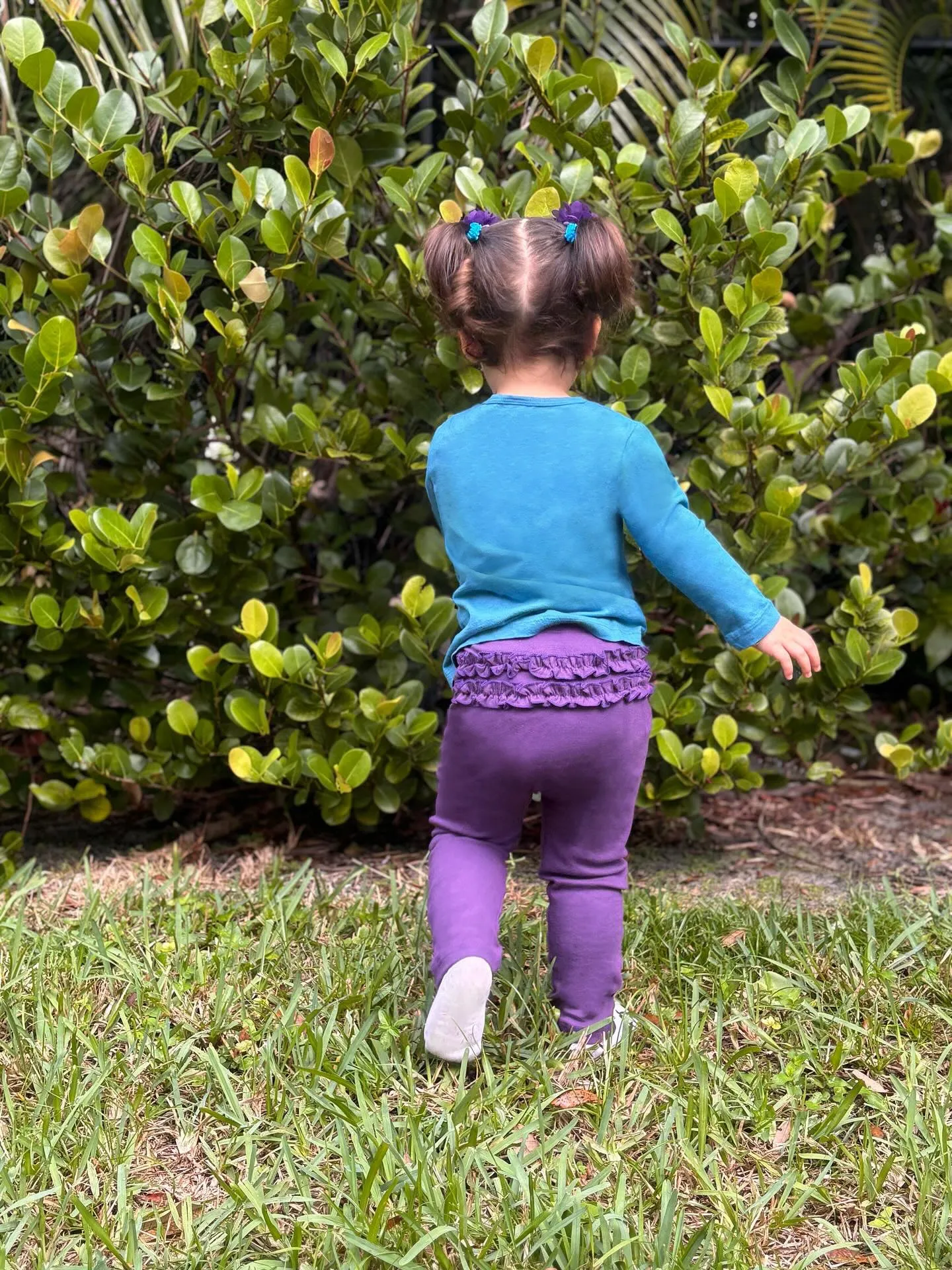 Baby Ruffle Butt Soft Cotton Leggings | Purple