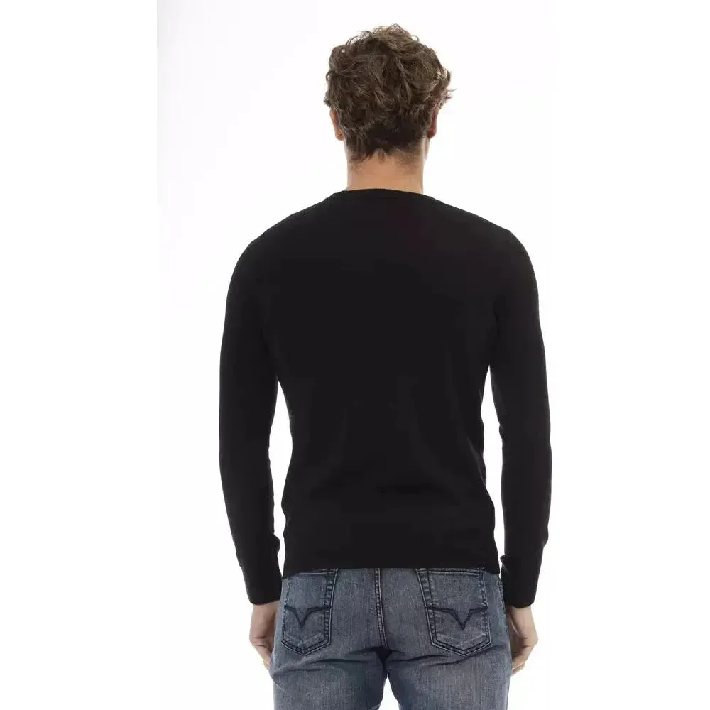 Baldinini Trend Black Wool Men Sweater