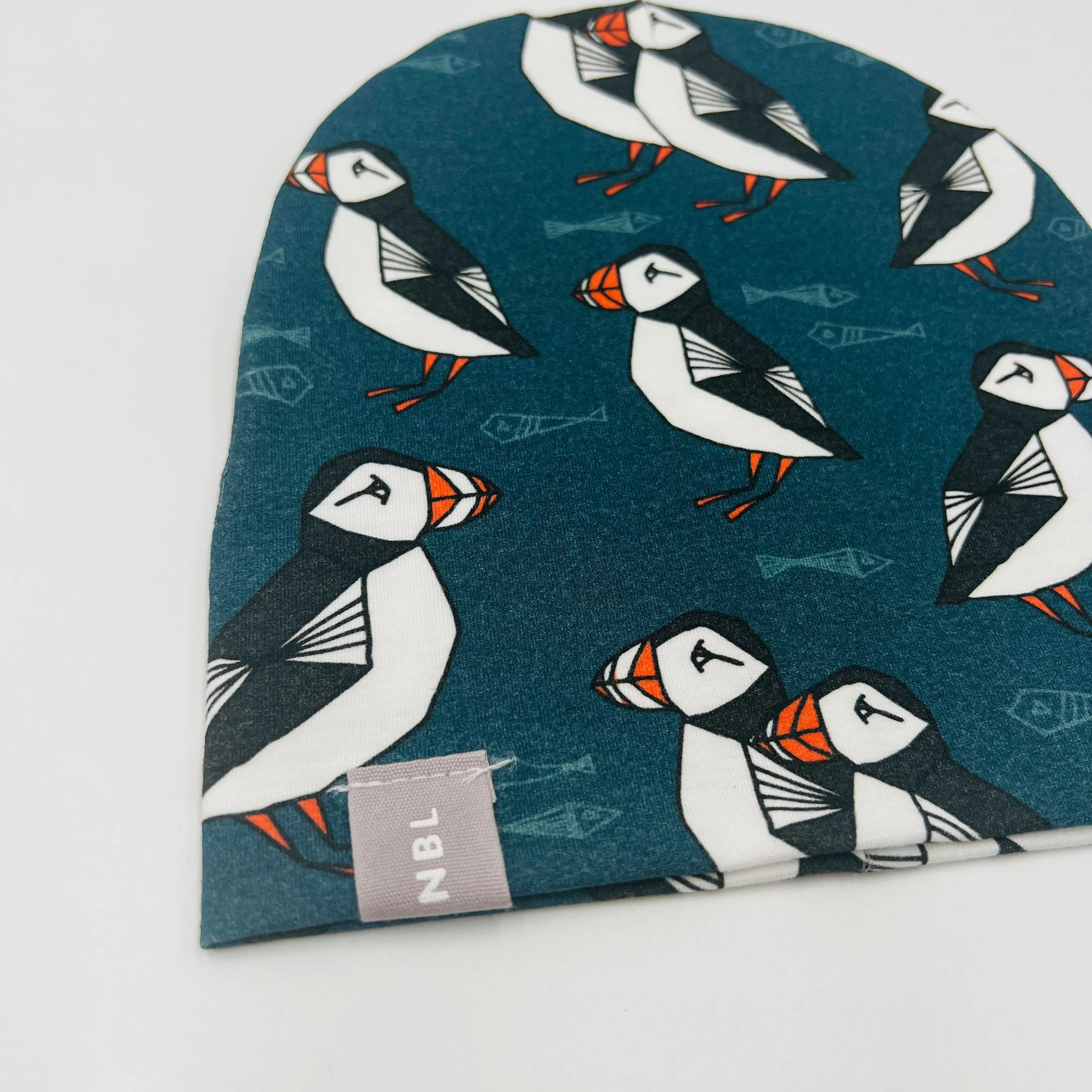 Beanie Hat (Blue Puffin)