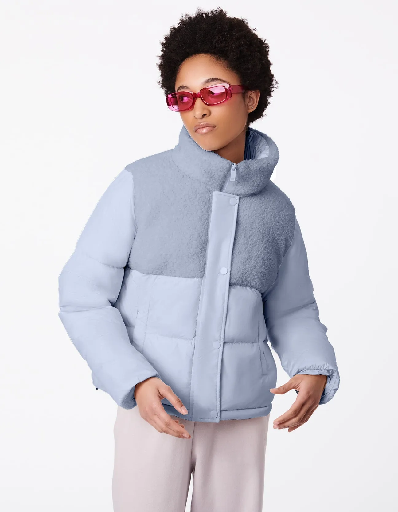 Bernie Cozy Combo Vegan Fur Puffer Jacket