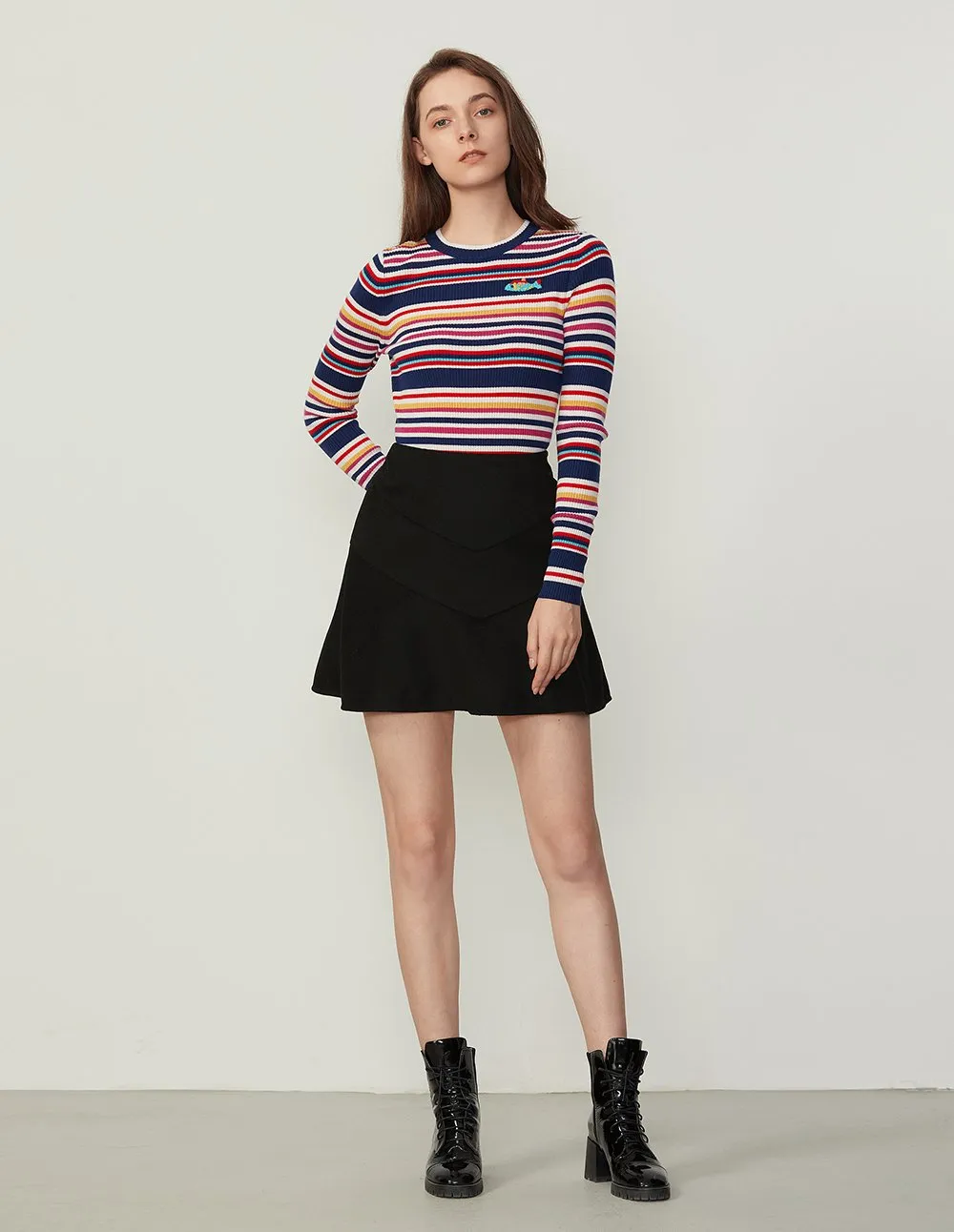 BORA AKSU Chic Wool A-Line Mini Skirt