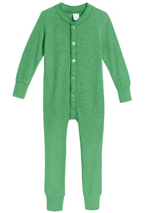 Boys and Girls Soft & Cozy Thermal One- Piece Union Suit  | Elf Green