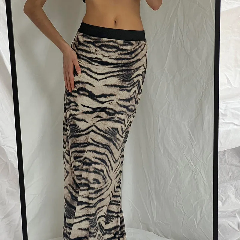 Chelsy Animal Print Midi Skirt