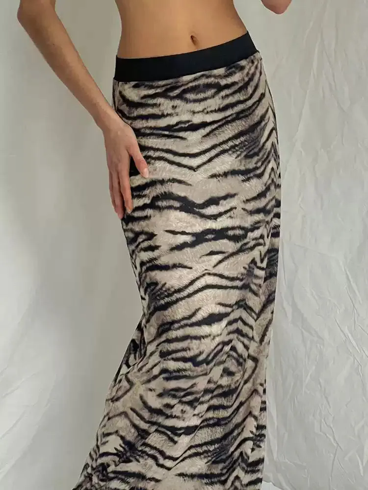 Chelsy Animal Print Midi Skirt