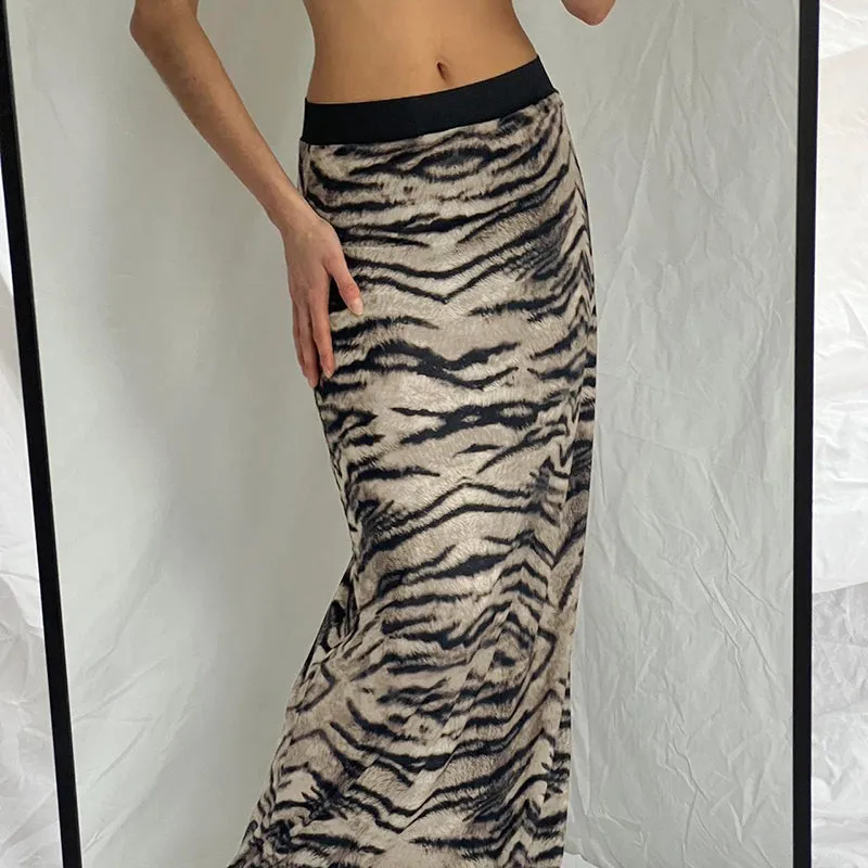 Chelsy Animal Print Midi Skirt