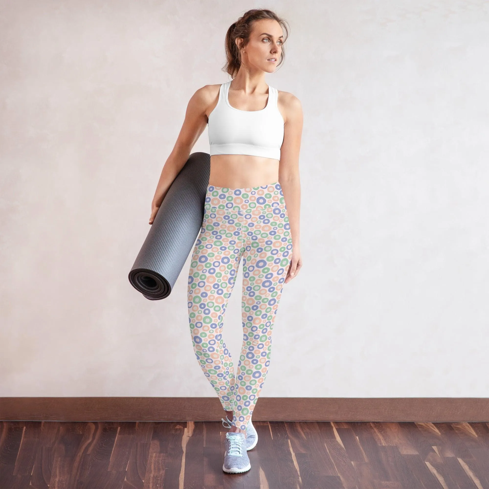 Circle Patterned Women's High-Waisted Yoga Pants