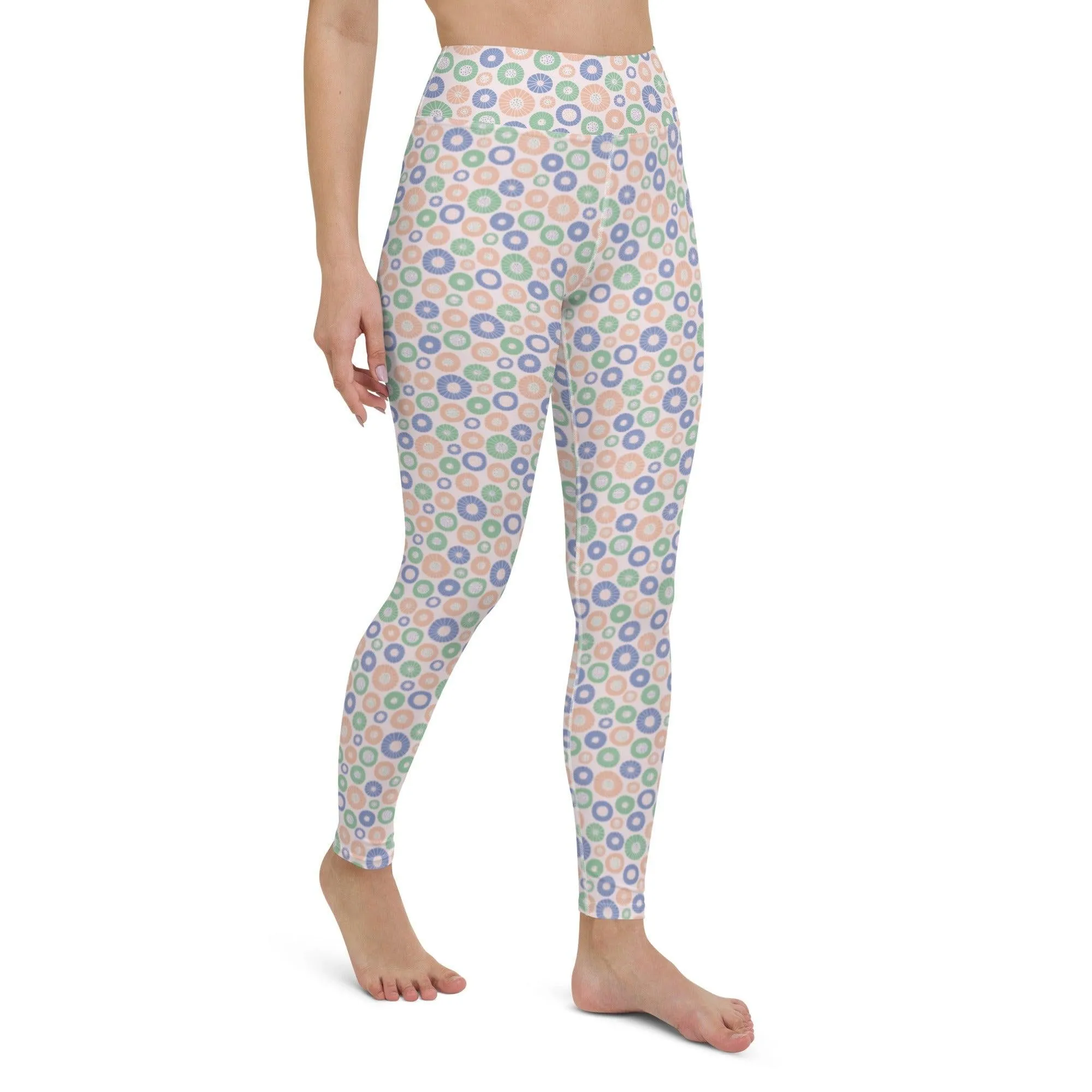 Circle Patterned Women's High-Waisted Yoga Pants