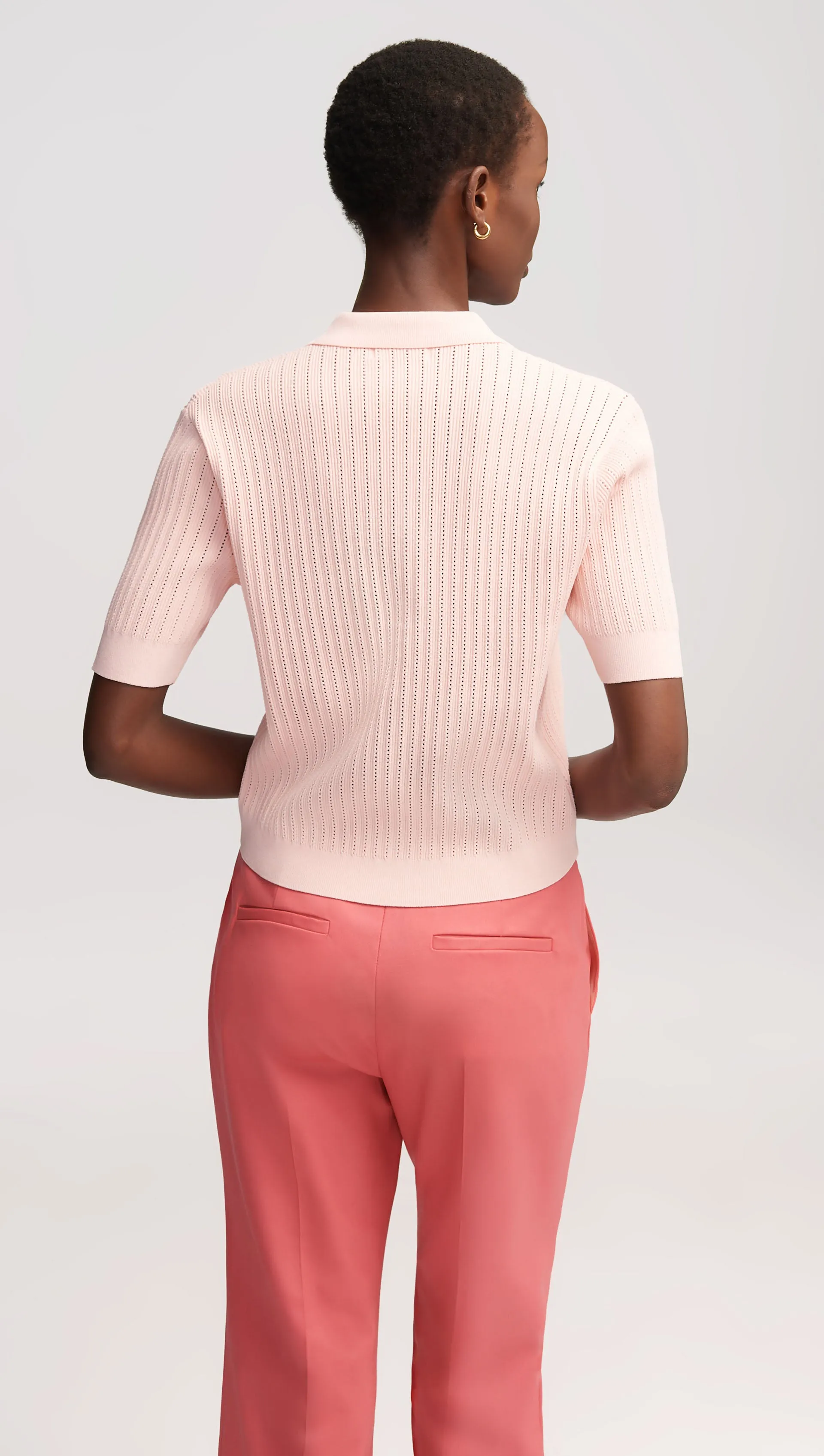 Collared Pocket Knit in Viscose Blend | Blush