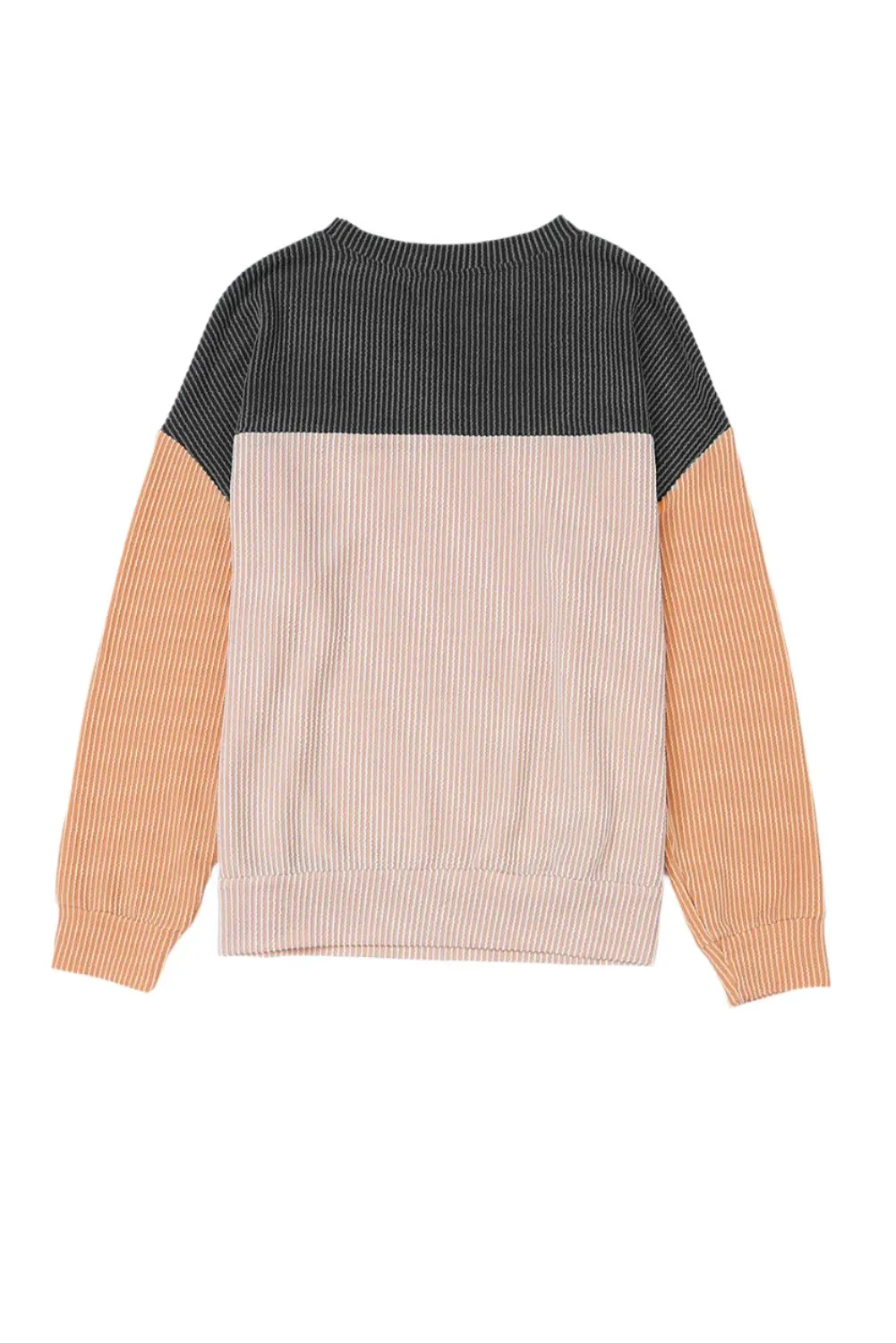 Colorblock Rib Textured Knit Top