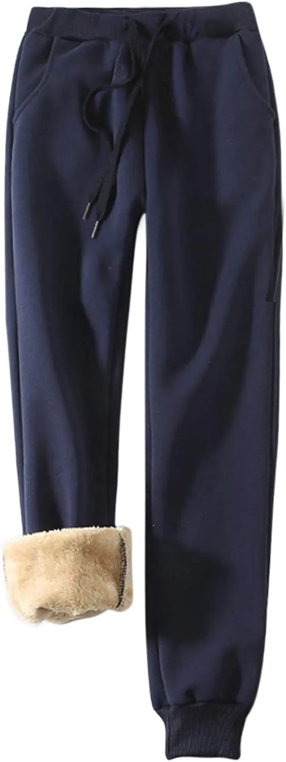 Comfy Womens Fleece Lined Joggers | Fleece Pants for Winters