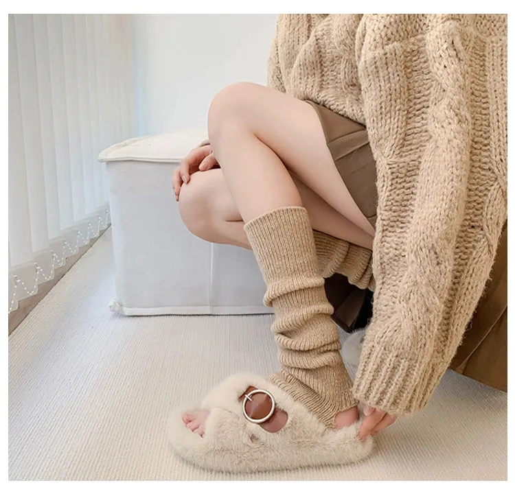 Cozy Knitted Wool Calf Socks