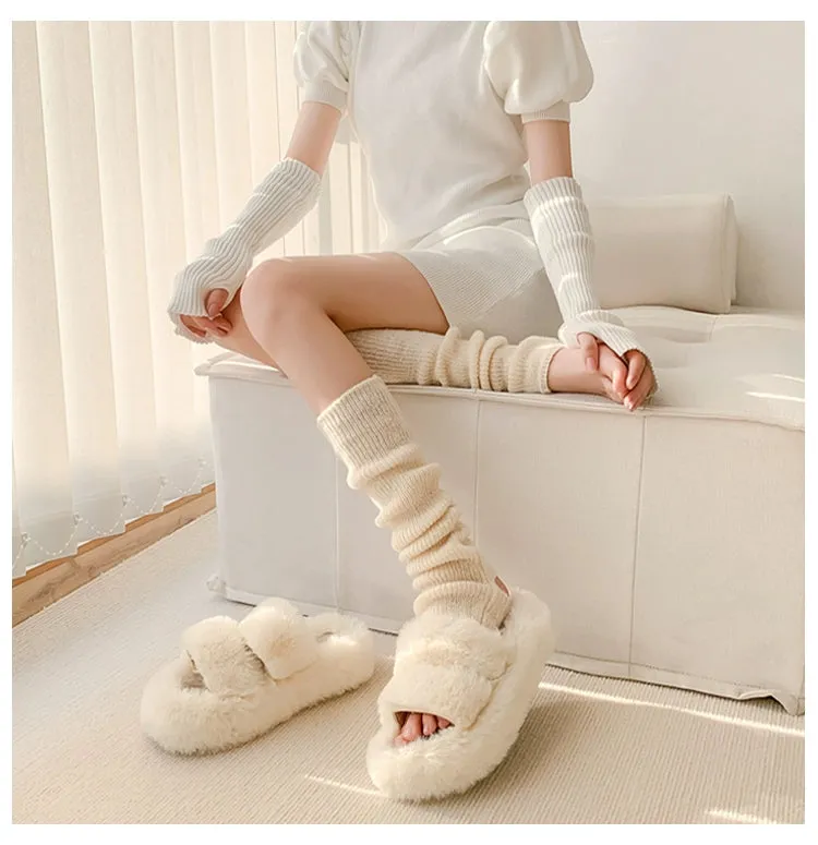 Cozy Knitted Wool Calf Socks