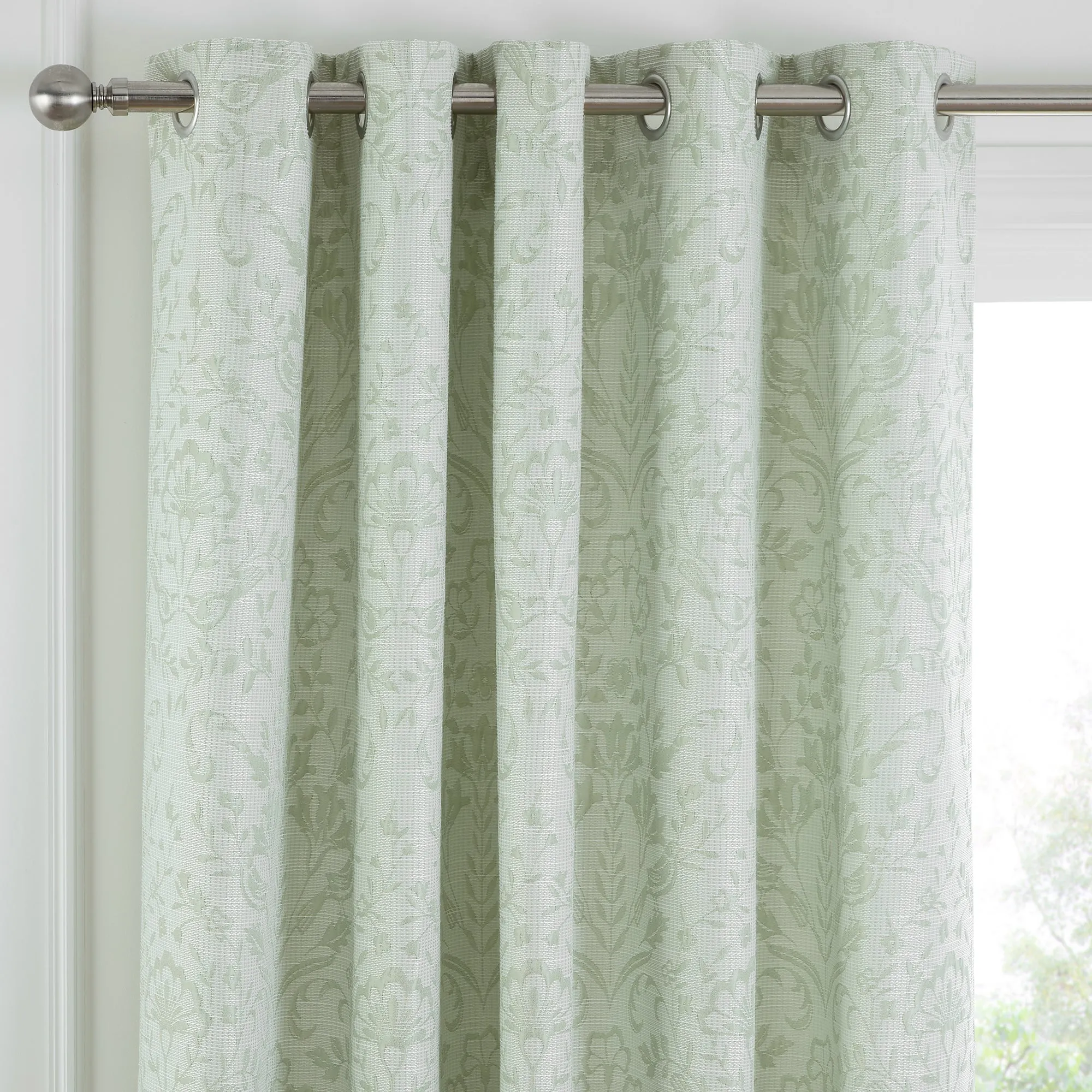 Curtina Marple Eyelet Curtains - Sage Green