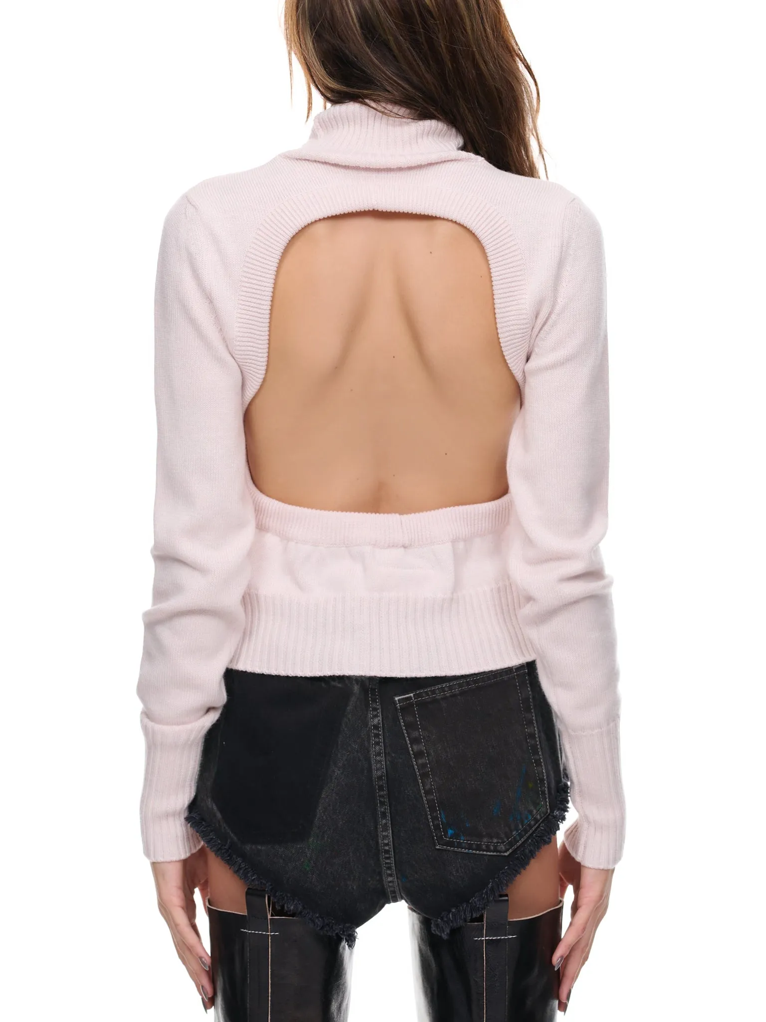 Cut-Out Knit Turtleneck (S62HA0070-S18082-OFF-WHITE)