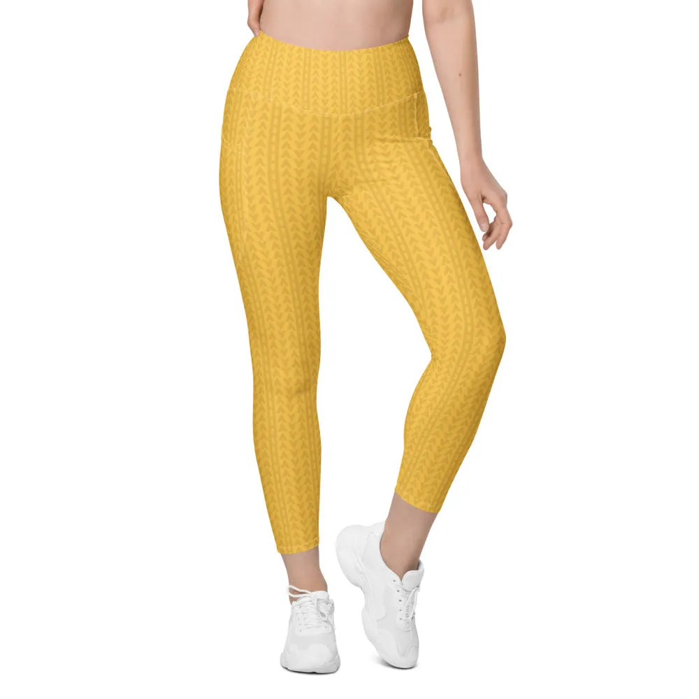 Daffodil Yellow High Waisted Leggings with Pockets