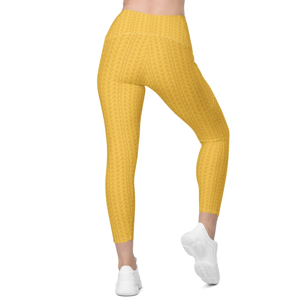 Daffodil Yellow High Waisted Leggings with Pockets