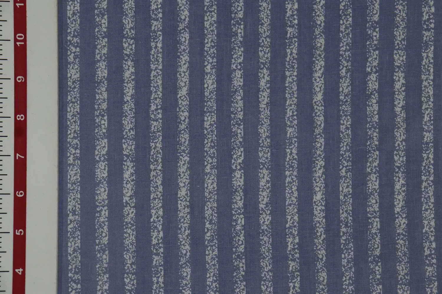 Daisy Blue Stripes Printed Cotton Cambric Fabric