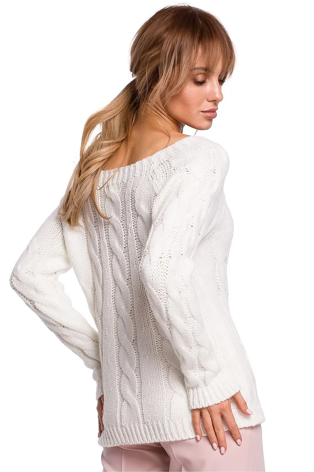 Elegant Fitted Boat Neck Sweater