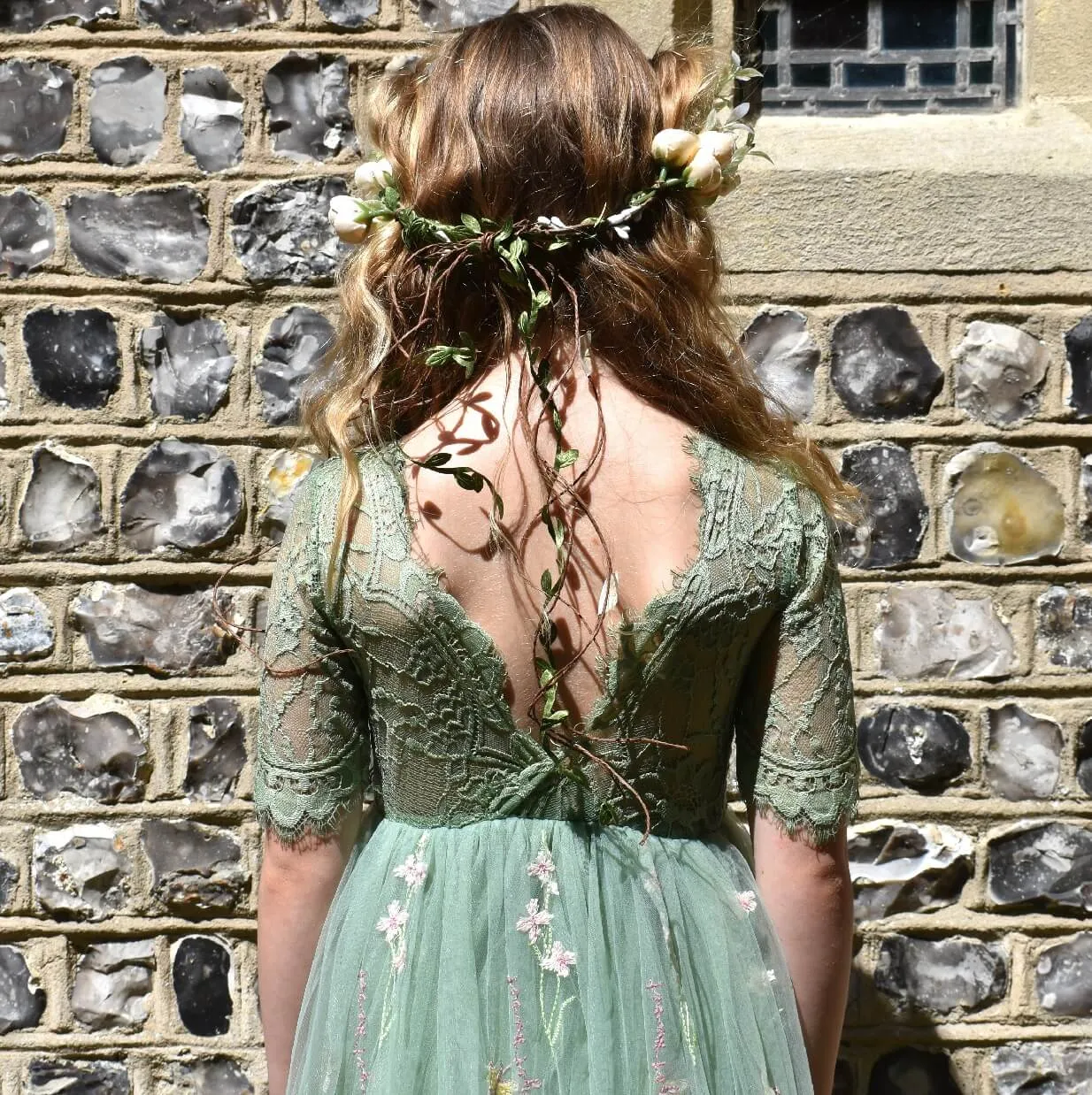 Enchanted Dress - Embroidered Fern Lace