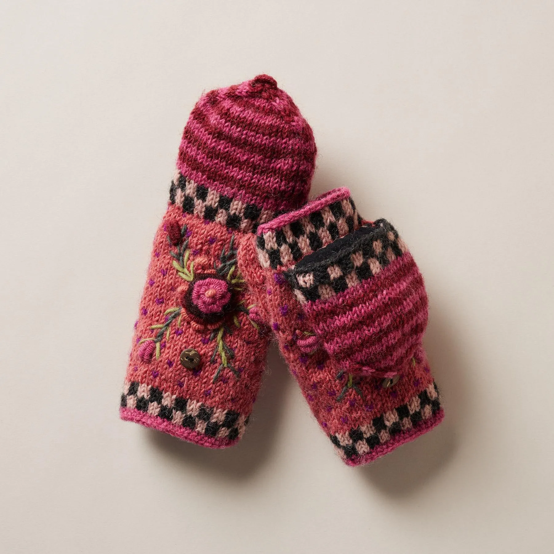 Frosty Blooms Convertible Mittens