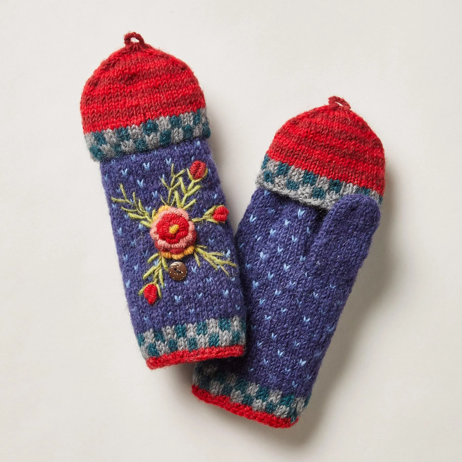 Frosty Blooms Convertible Mittens