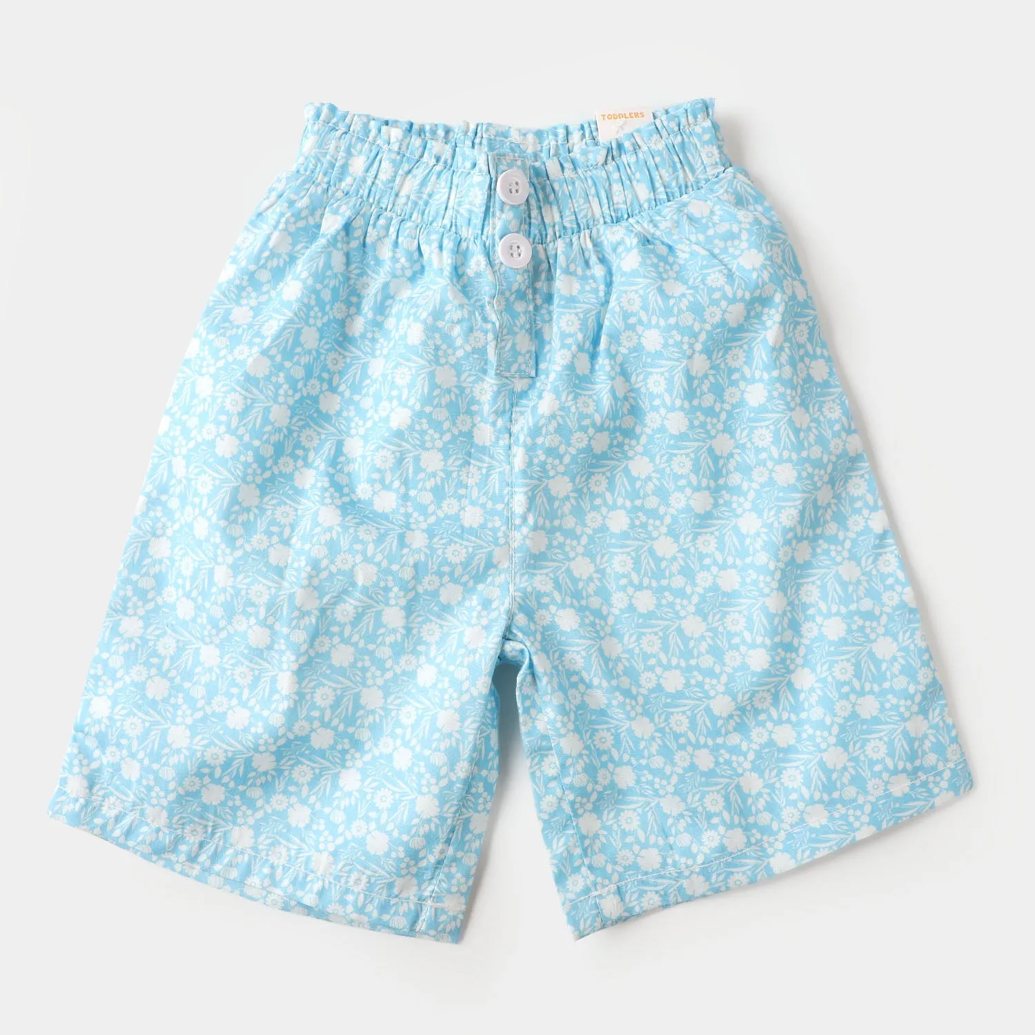 Girls Cotton Short Small Floral - Blue