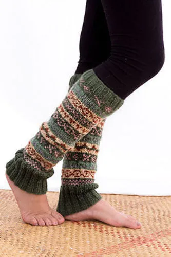 Green Woolen Knee High Legwarmers