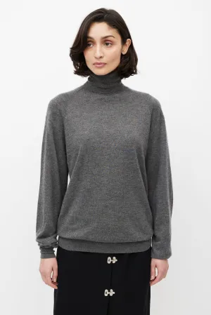 Grey Cashmere Knit Turtleneck