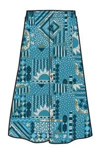 Hannah Skirt - Vintage Patchwork Blue Pool