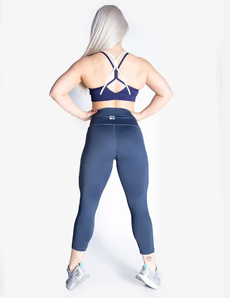 HIGH RISE CAPRI LEGGINGS - NAVY