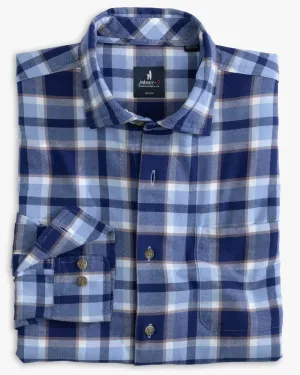 Johnnie-O Zander Tucked Button Up Shirt in Wake