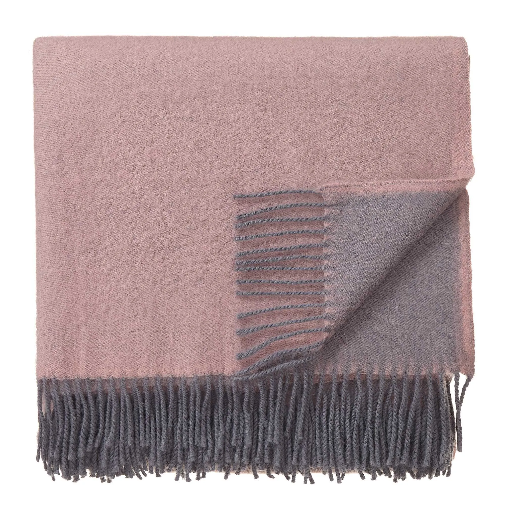 Jonava Merino Wool Blanket [Powder Pink/Grey]