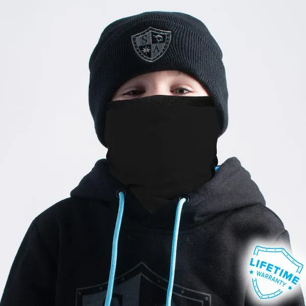 Kids Fleece Face Shield® | Solid Black