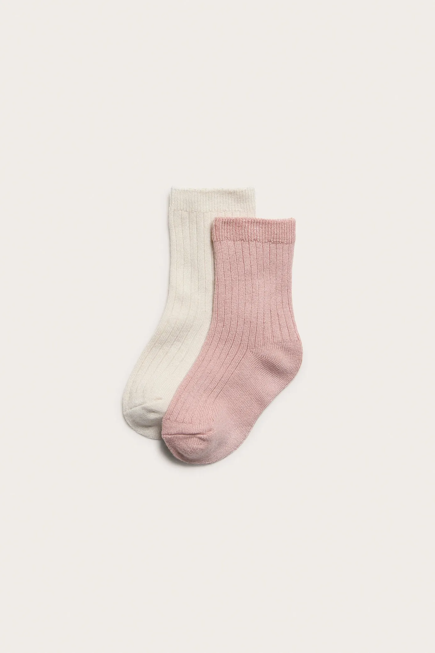 Kids' pink/white wool socks 2pk