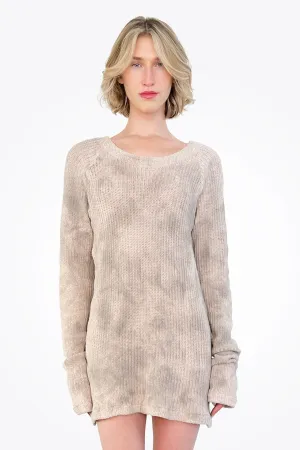 Knitted Crew Sweater - Beige Dirty