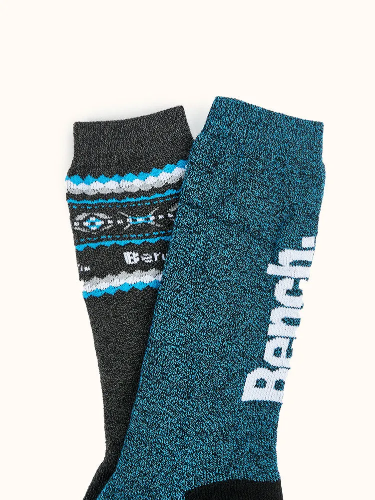 Men's Full Cushion Thermal Crew Socks (2 Pairs) - Teal