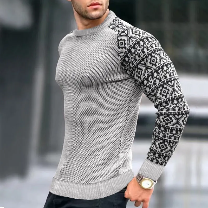 Men's Knitted Waffle Plaid Slimming Top