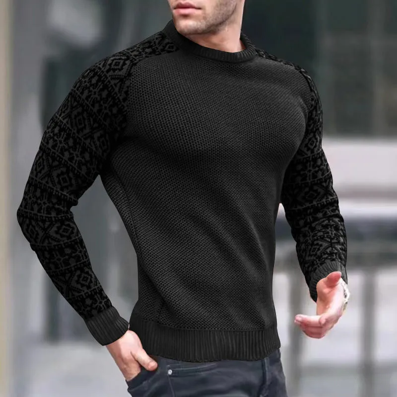 Men's Knitted Waffle Plaid Slimming Top