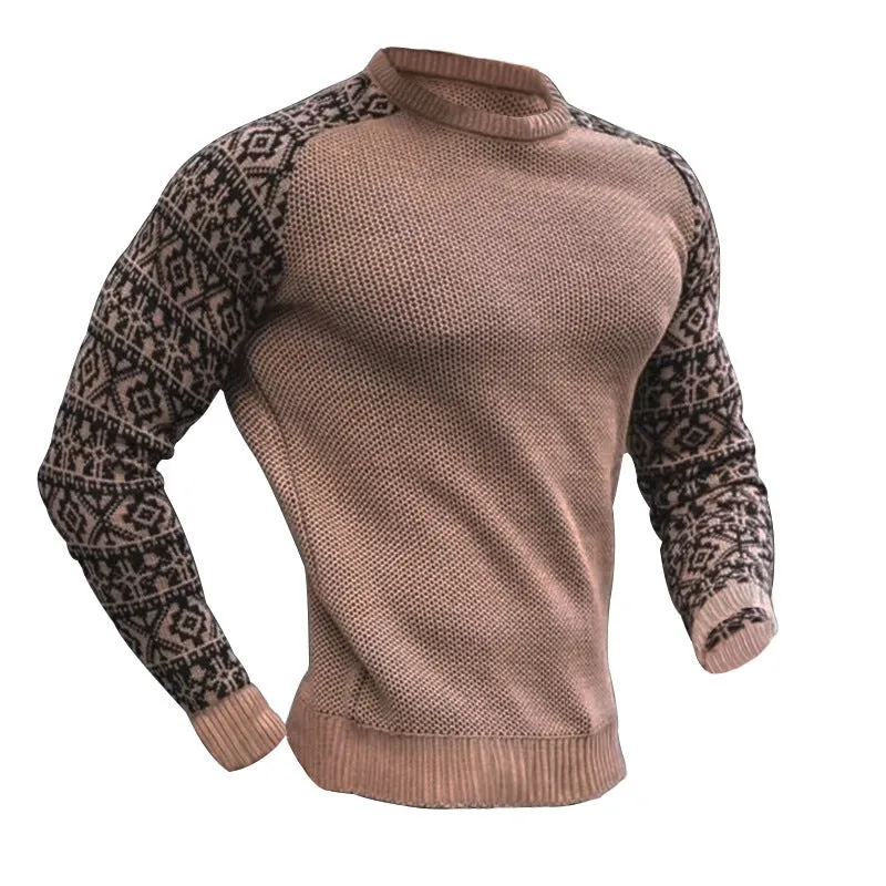 Men's Knitted Waffle Plaid Slimming Top