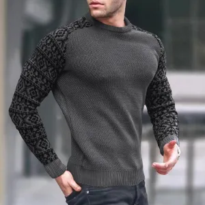 Men's Knitted Waffle Plaid Slimming Top