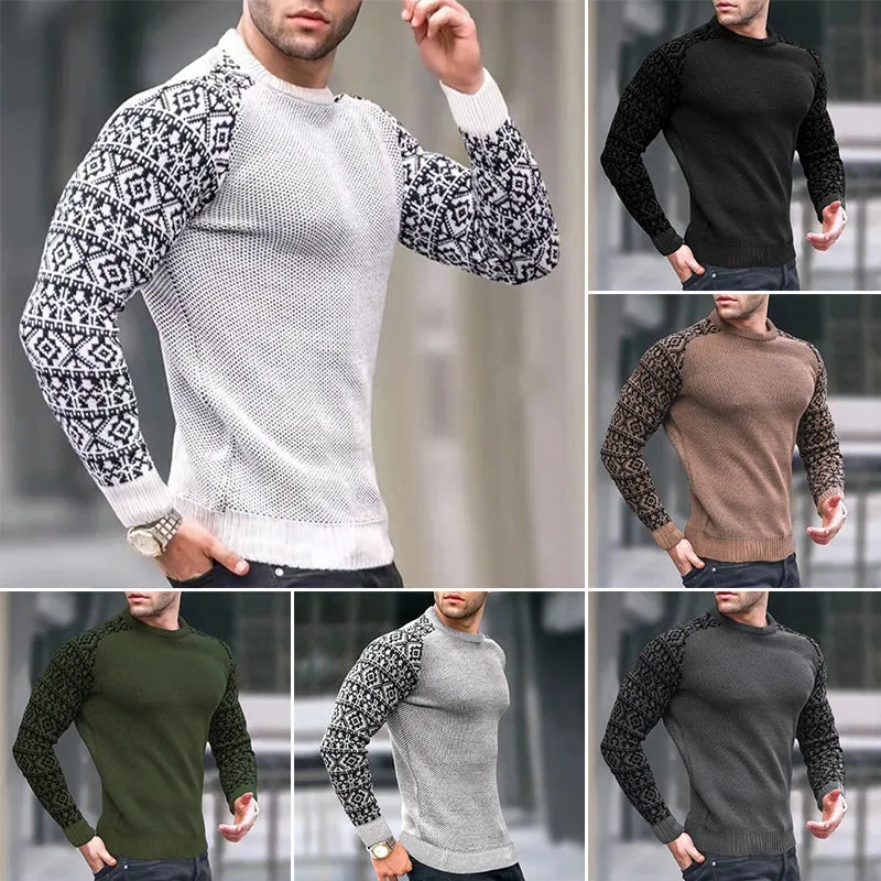 Men's Knitted Waffle Plaid Slimming Top