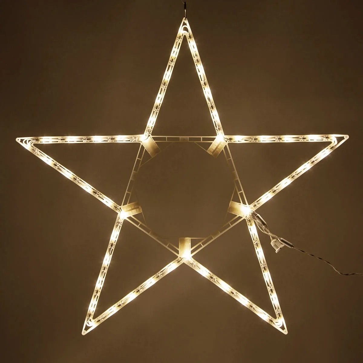 modern 32â Warm White LED Star Light, Fold-Flat Christmas Lighted Star, Outdoor Warm White 32"