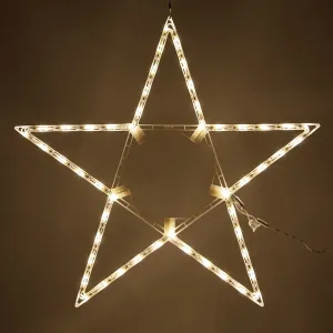 modern 32â Warm White LED Star Light, Fold-Flat Christmas Lighted Star, Outdoor Warm White 32"