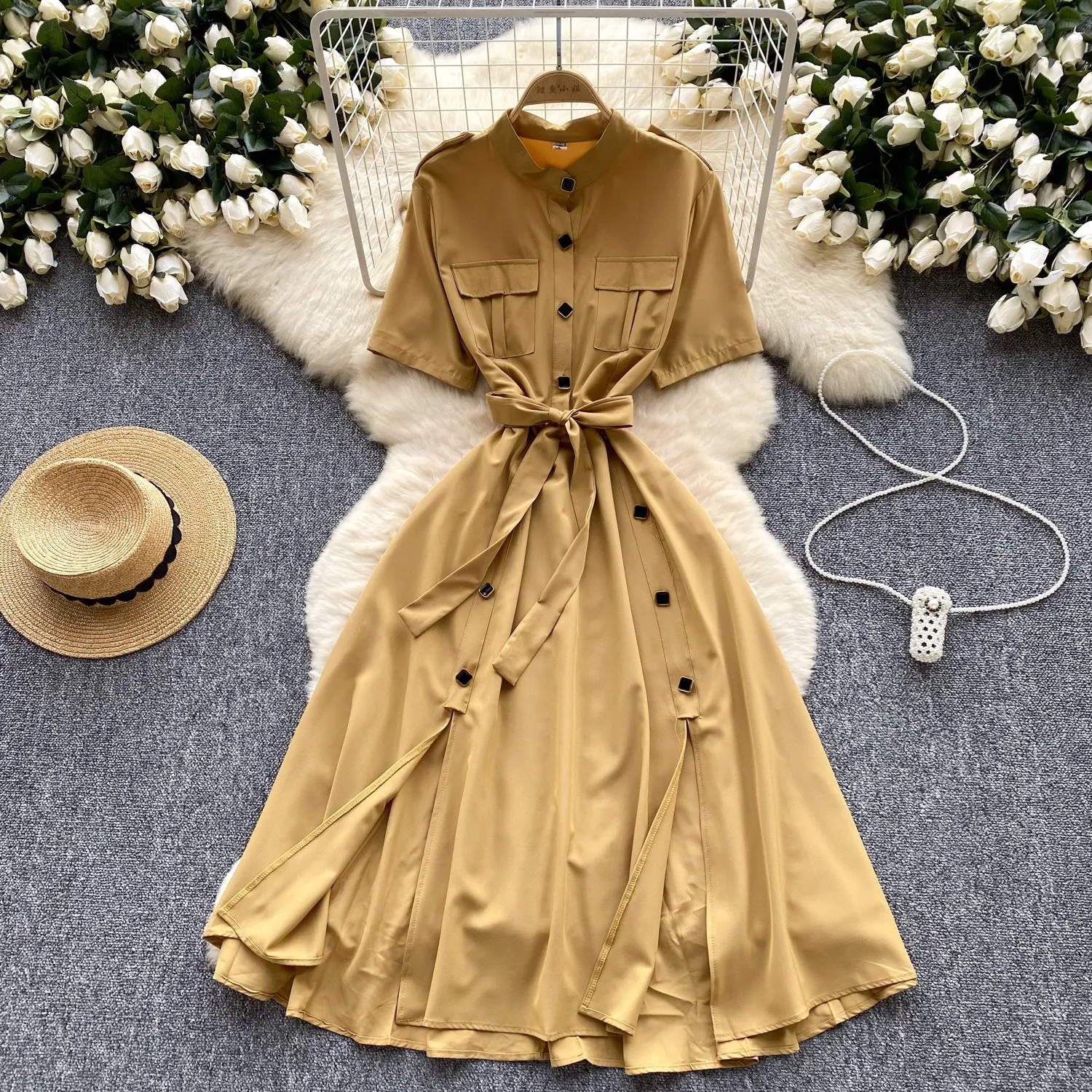 Mori Lace-up Soft Shirt Dress