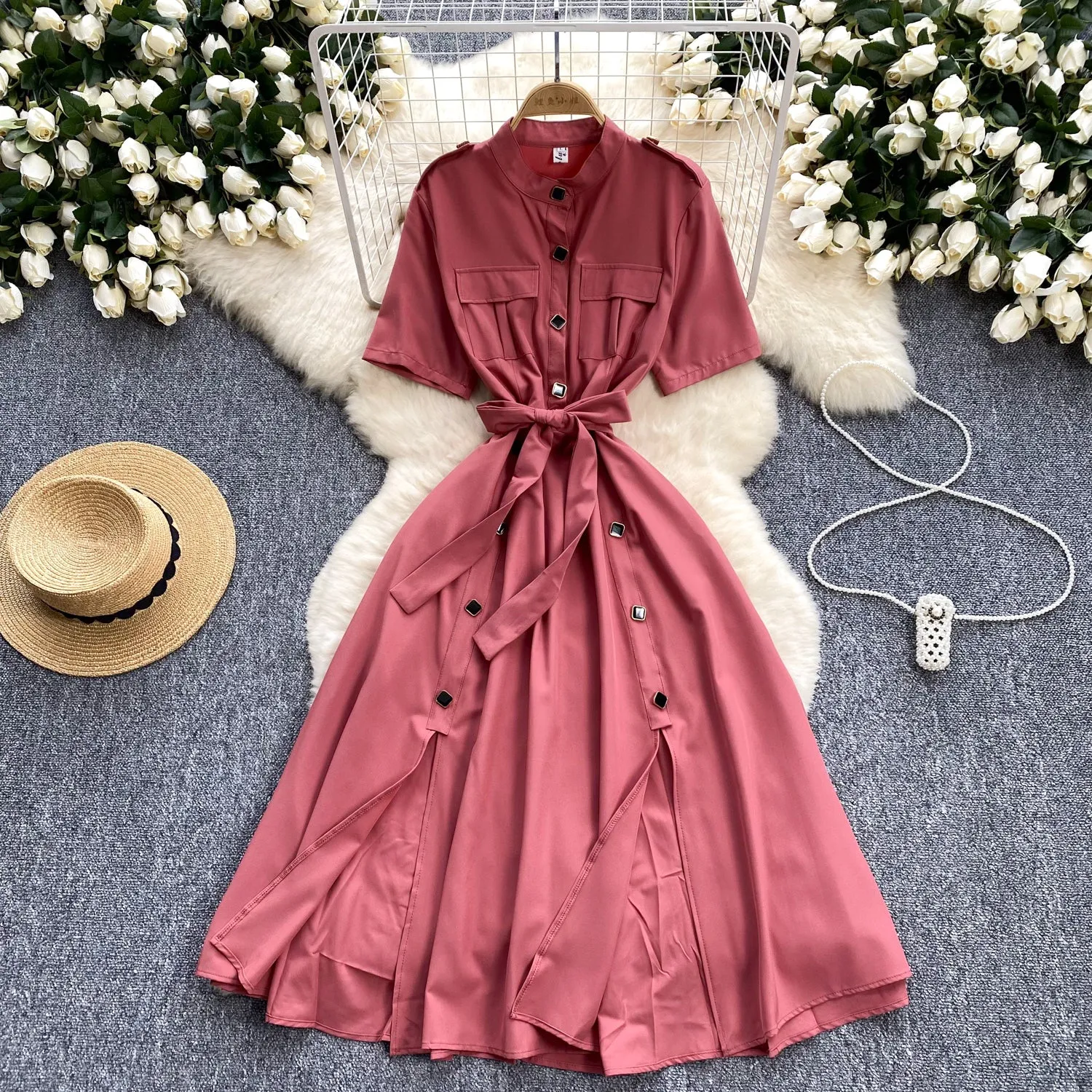 Mori Lace-up Soft Shirt Dress