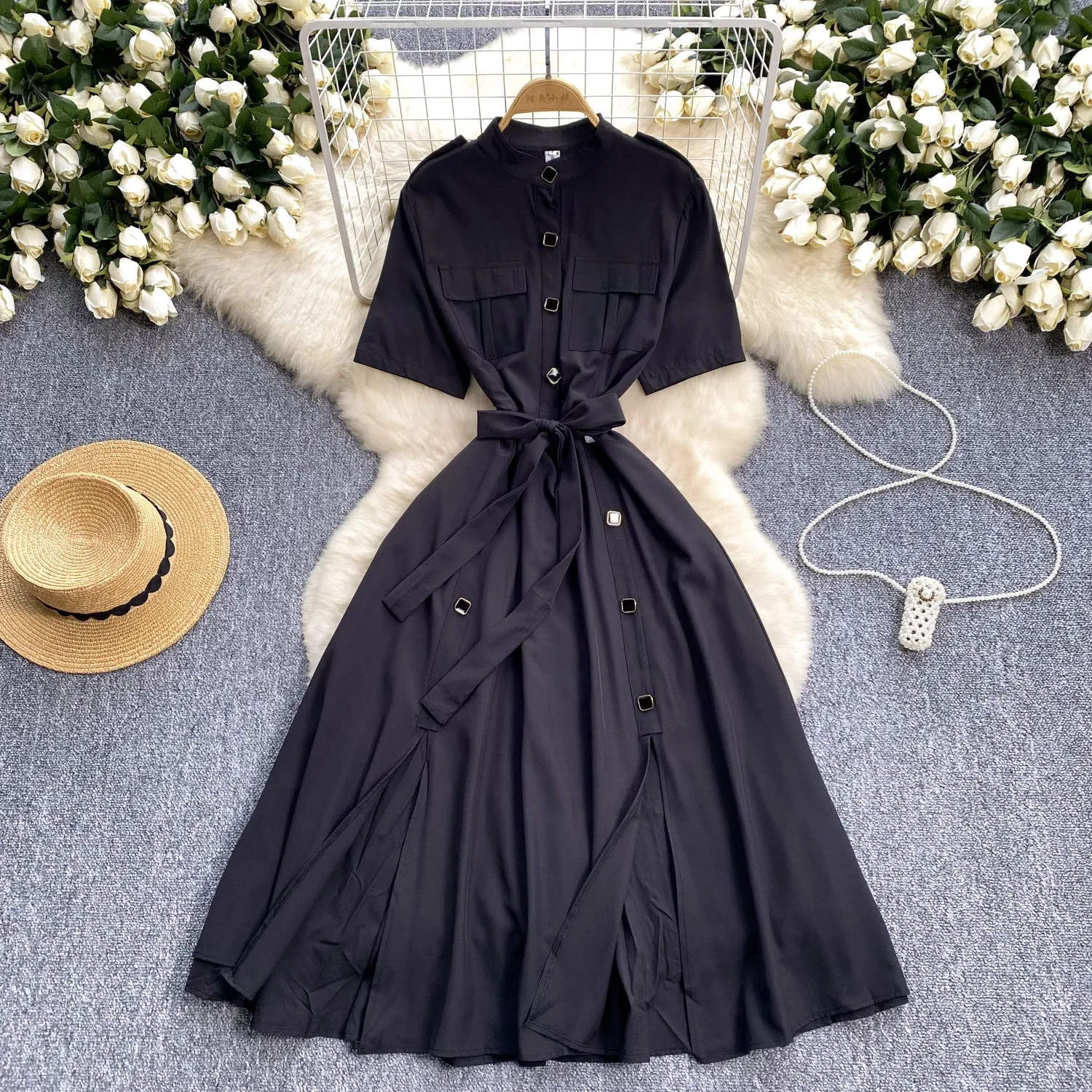 Mori Lace-up Soft Shirt Dress